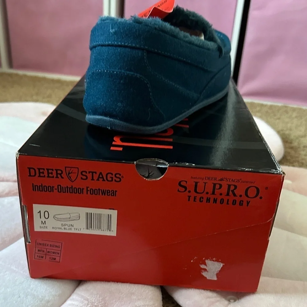 Deer Stags Men's Navy Slipperooz